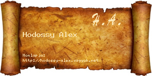 Hodossy Alex névjegykártya