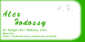 alex hodossy business card
